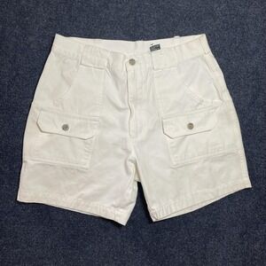 Vintage Campus Crew Cargo Shorts Mens 30 White Cotton Utility Pockets Summer